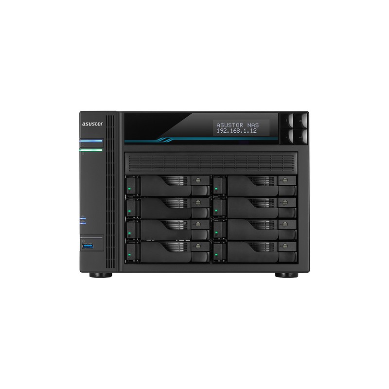 NAS ASUSTOR TOWER 8 BAY QUAD-CORE 8GB DDR4 10 GBE X 2 2.5 GBE X 2 USB 3.2