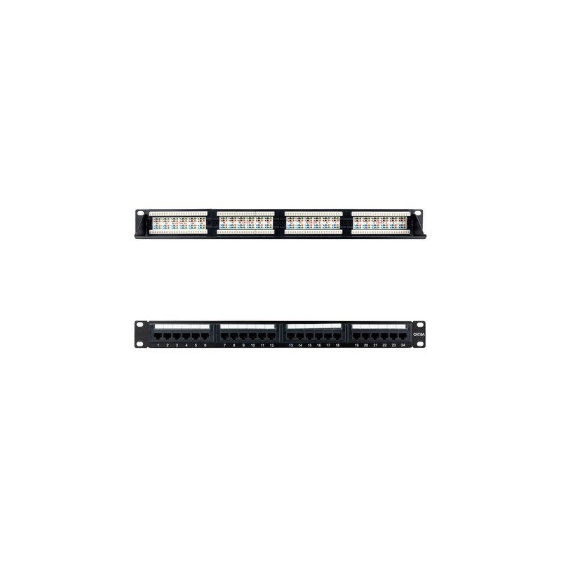 Nanocable panel parcheo 24p cat.6a utp 19"1u dual
