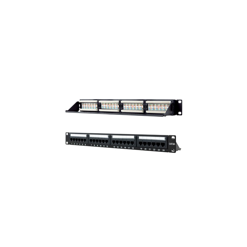 Nanocable panel parcheo 24p cat.6a utp 19"1u dual