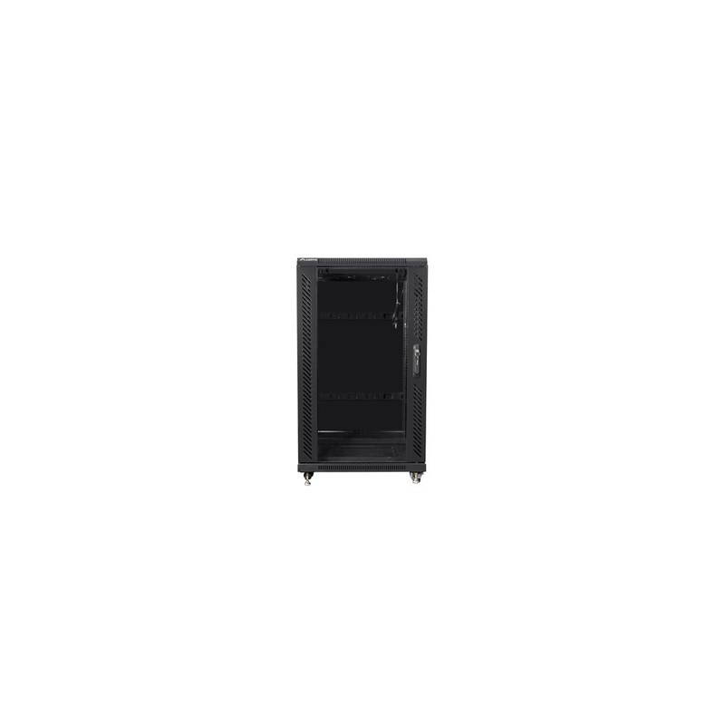 ARMARIO RACK LANBERG 22U 600X600 FLAT PACK PUERTA CRISTAL NEGRO