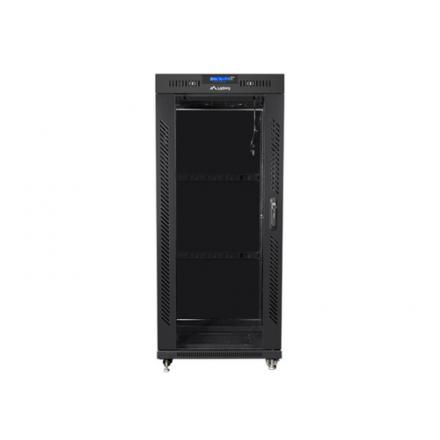 ARMARIO LANBERG RACK 19" 27U 600X800 FLAT PACK NEGRO PUERTA CRISTAL CON LCD