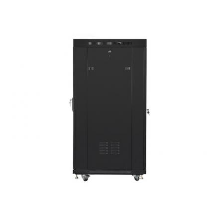 ARMARIO LANBERG RACK 19" 27U 600X800 FLAT PACK NEGRO PUERTA CRISTAL CON LCD