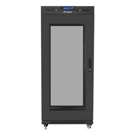 ARMARIO LANBERG RACK 19" 27U 600X800 FLAT PACK PUERTA MESH NEGRO CON LCD
