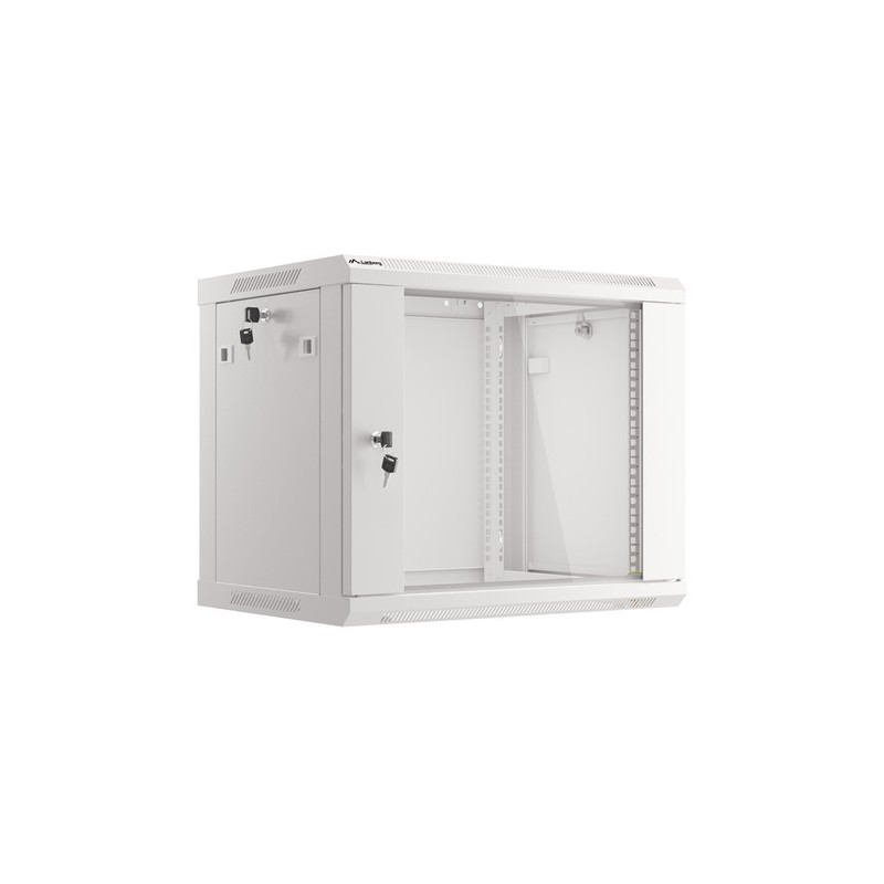 ARMARIO LANBERG MURAL 9U 600X450 RACK 19 FLAT PACK V2 PUERTA CRISTAL GRIS