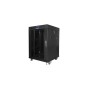 ARMARIO LANBERG RACK 19" 15U 600X600 FLAT PACK NEGRO PUERTA CRISTAL CON LCD