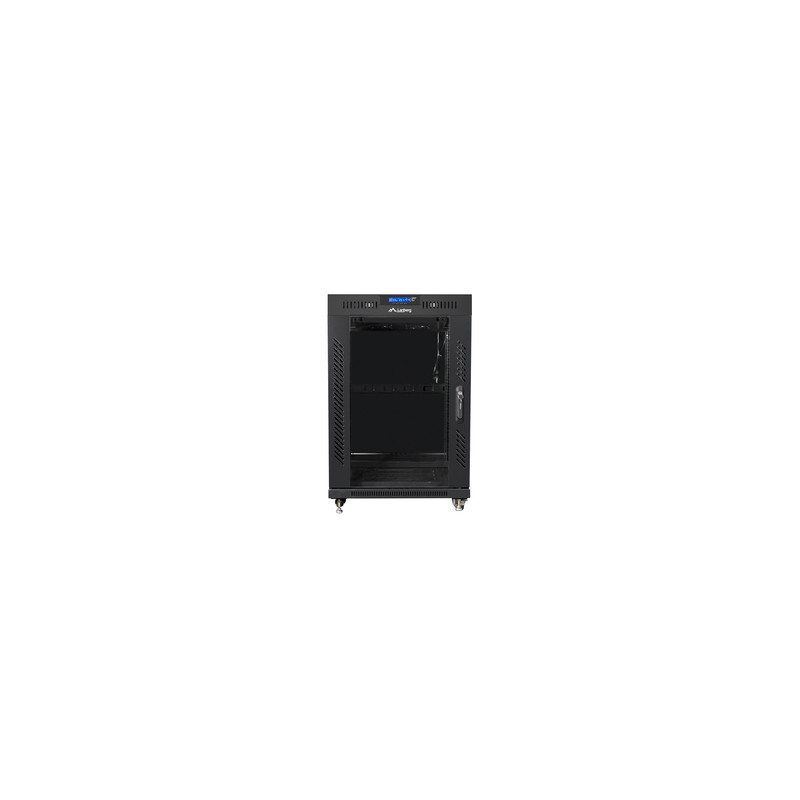 ARMARIO LANBERG RACK 19" 15U 600X600 FLAT PACK NEGRO PUERTA CRISTAL CON LCD