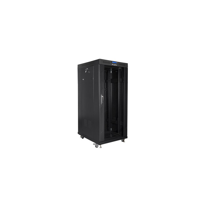 ARMARIO LANBERG RACK 19" 22U 800X800 FLAT PACK NEGRO PUERTA CRISTAL CON LCD