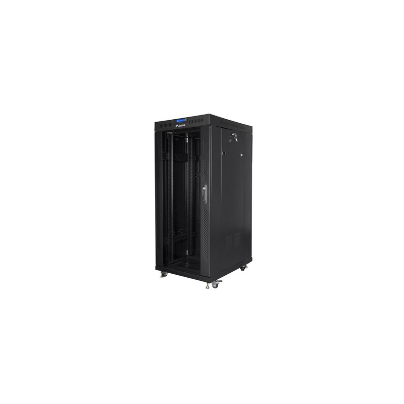 ARMARIO LANBERG RACK 19" 22U 800X800 FLAT PACK NEGRO PUERTA CRISTAL CON LCD