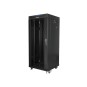 ARMARIO LANBERG 19" 27U 600X600 FLAT PACK NEGRO PUERTA CRISTAL CON LCD V2