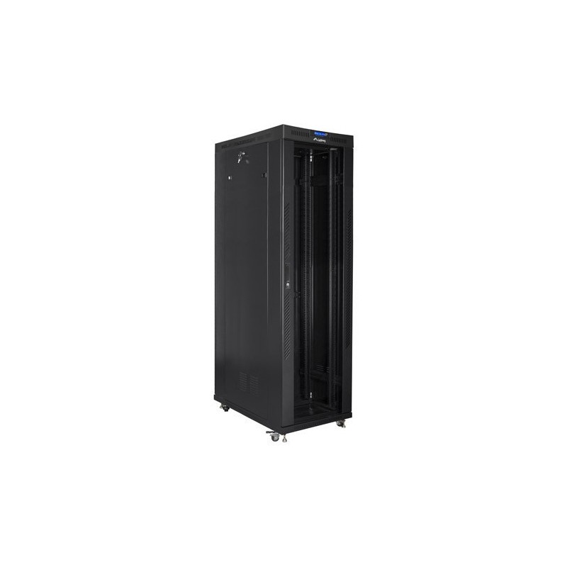 ARMARIO LANBERG RACK 19" 42U 600X1200 FLAT PACK NEGRO PUERTA CRISTAL CON LCD