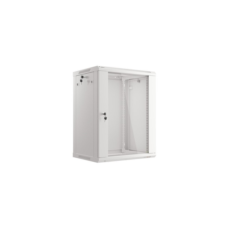 ARMARIO LANBERG MURAL RACK 19" 15U 600X450 FLAT PACK V2 PUERTA CRISTAL GRIS