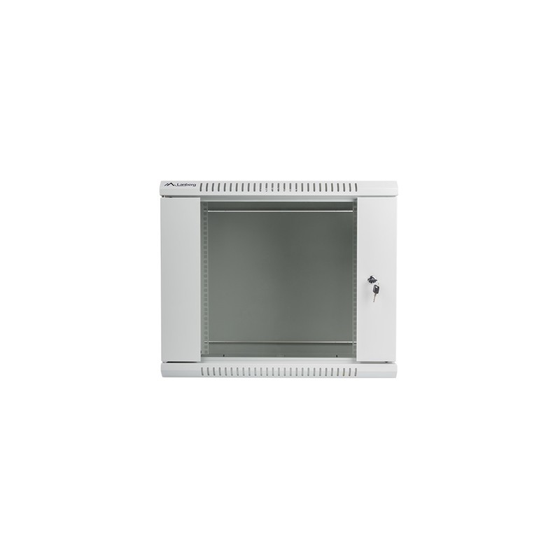 ARMARIO LANBERG MURAL 9U 600X600 RACK 19 FLAT PACK V2 PUERTA CRISTAL GRIS