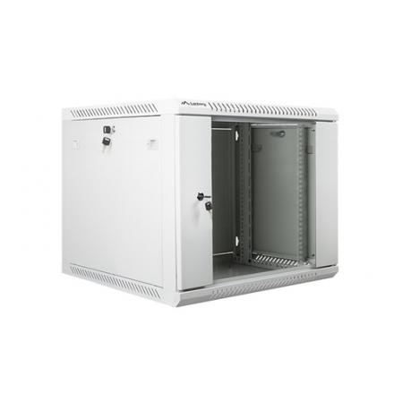 ARMARIO LANBERG MURAL 9U 600X600 RACK 19 FLAT PACK V2 PUERTA CRISTAL GRIS