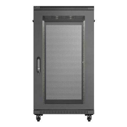 ARMARIO LANBERG RACK 19" 22U 600X1000 FLAT PACK PUERTA PERFORADA NEGRO