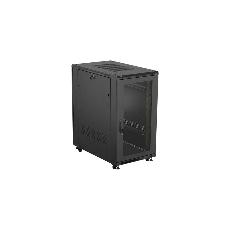 ARMARIO LANBERG RACK 19" 22U 600X1000 FLAT PACK PUERTA PERFORADA NEGRO