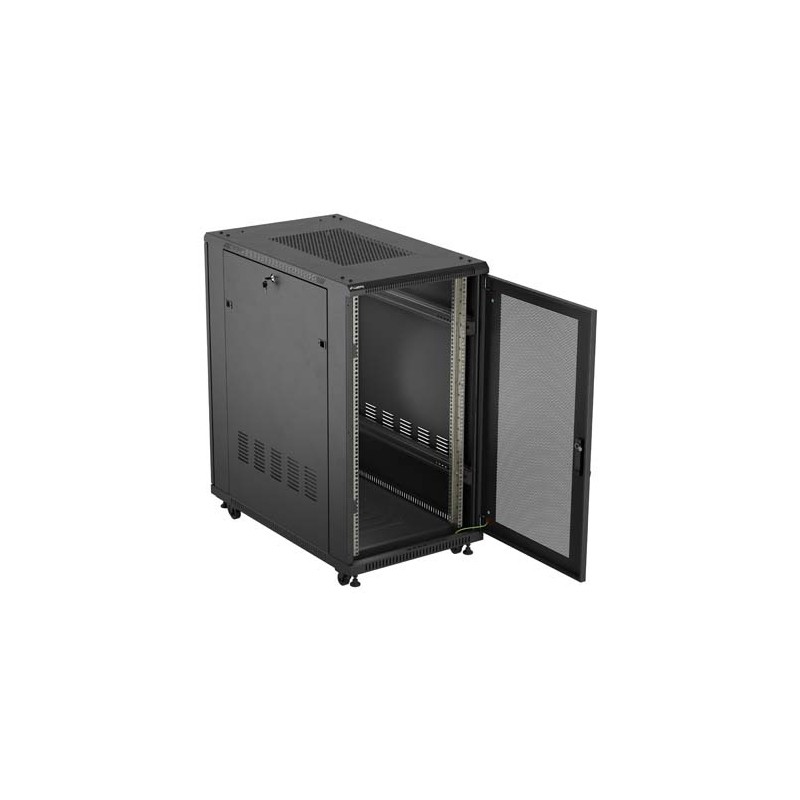 ARMARIO LANBERG RACK 19" 22U 600X1000 FLAT PACK PUERTA PERFORADA NEGRO