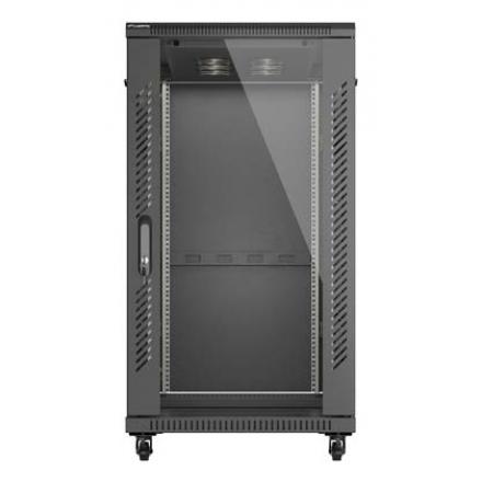 ARMARIO LANBERG RACK 19" 22U 600X1200 FLAT PACK PUERTA CRISTAL NEGRO
