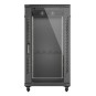 ARMARIO LANBERG RACK 19" 22U 600X1200 FLAT PACK PUERTA CRISTAL NEGRO