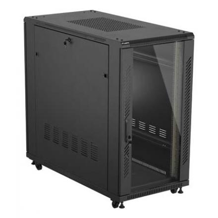 ARMARIO LANBERG RACK 19" 22U 600X1200 FLAT PACK PUERTA CRISTAL NEGRO