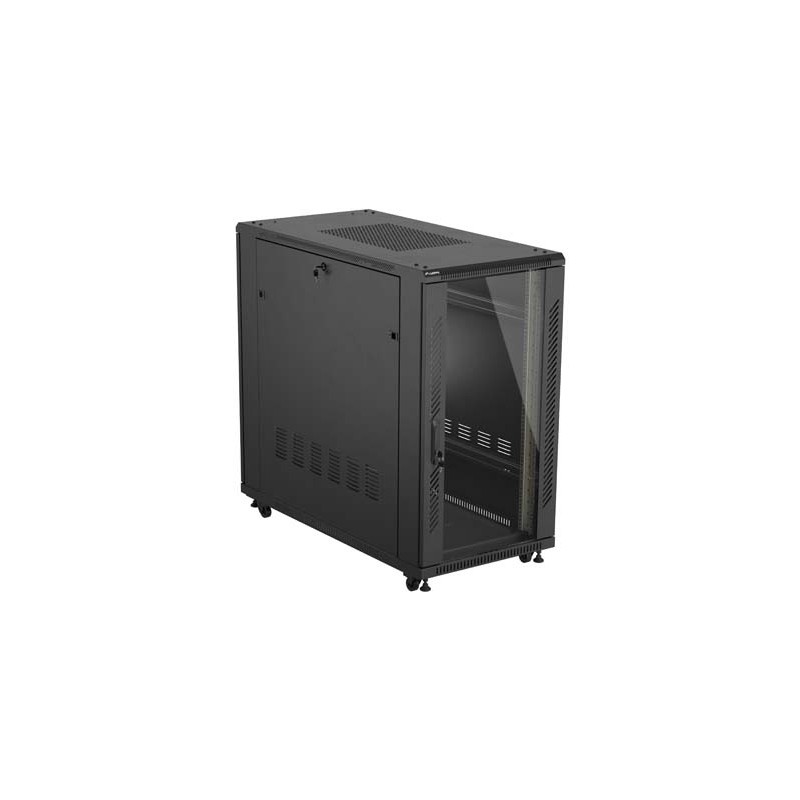 ARMARIO LANBERG RACK 19" 22U 600X1200 FLAT PACK PUERTA CRISTAL NEGRO