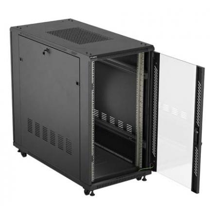 ARMARIO LANBERG RACK 19" 22U 600X1200 FLAT PACK PUERTA CRISTAL NEGRO