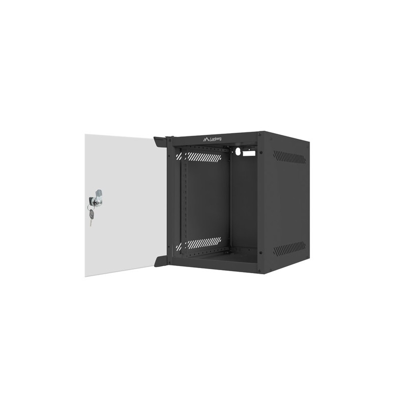 ARMARIO LANBERG MURAL RACK 10" 6U/280X310 FLAT PACK NEGRO PUERTA CRISTAL