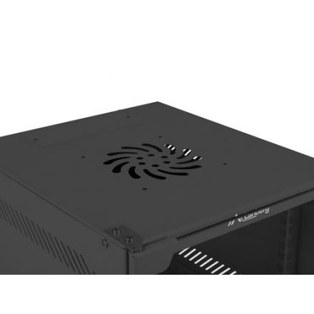 ARMARIO LANBERG MURAL RACK 10" 6U/280X310 FLAT PACK NEGRO PUERTA CRISTAL