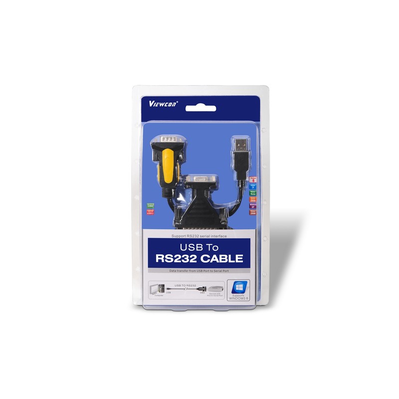 CONVERSOR AISENS USB A SERIE A/M-RS232 DB9/M DB25/M NEGRO 1.8M