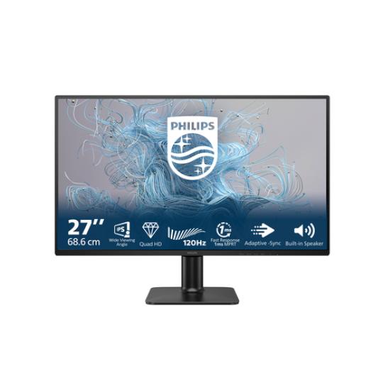 MONITOR 27" DP HDMI PHILIPS 27E2N2500/00 IPS QHD 2560x1440 120hz 1ms VESA 100x100 NEGRO