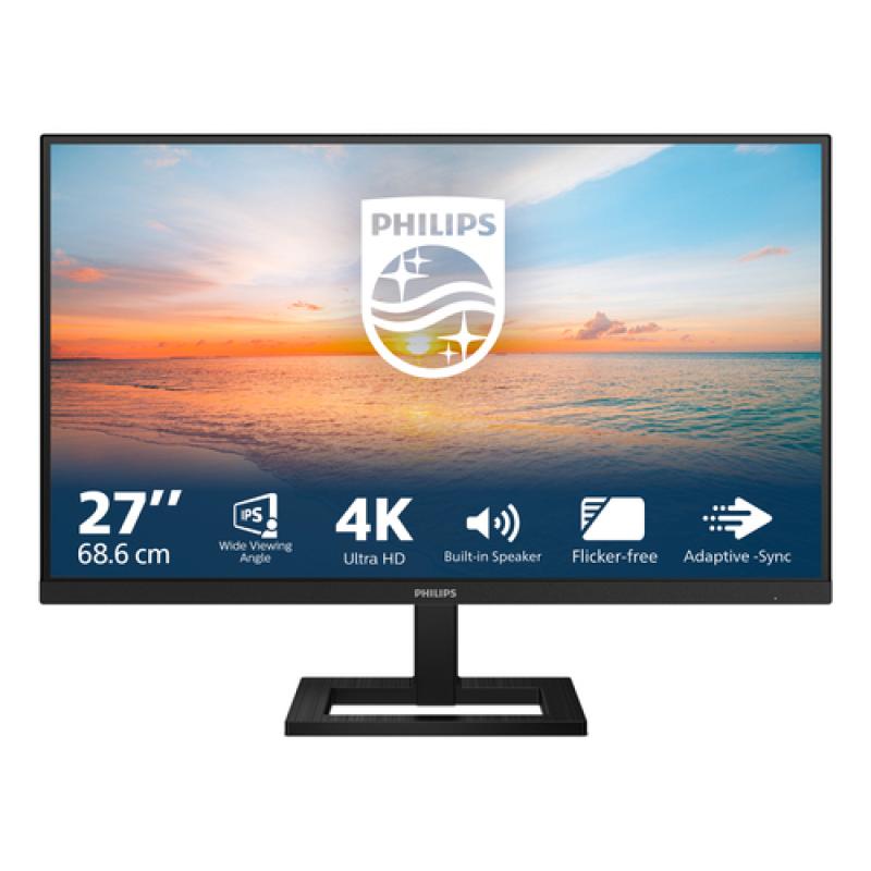 MONITOR 27" DP HDMI PHILIPS 27E1N1800AE/00 IPS UHD 3840 x 2160 60hz 4ms VESA 100x100 2x2W NEGRO