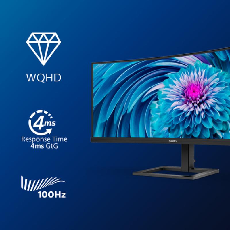 MONITOR 27" USB-C DP HDMI PHILIPS 346E2CUAE/00 VA WQHD 3440x1440 100hz 4ms VESA 100x100 2x5W NEGRO
