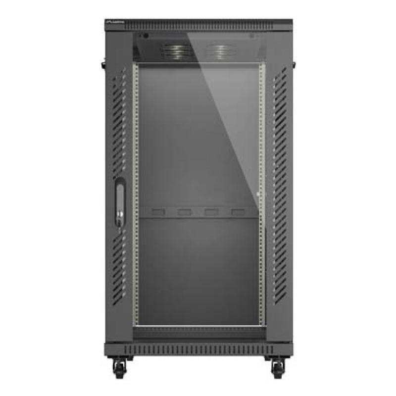 ARMARIO LANBERG RACK 19" 22U 600X1000 FLAT PACK PUERTA CRISTAL NEGRO
