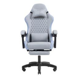 SILLA GAMER MARS GAMING MGCXFSBL FABRIC RECLINABLE REPOSAPIES EXTENSIBLE DISEÑO TEXTIL AZUL PLATA