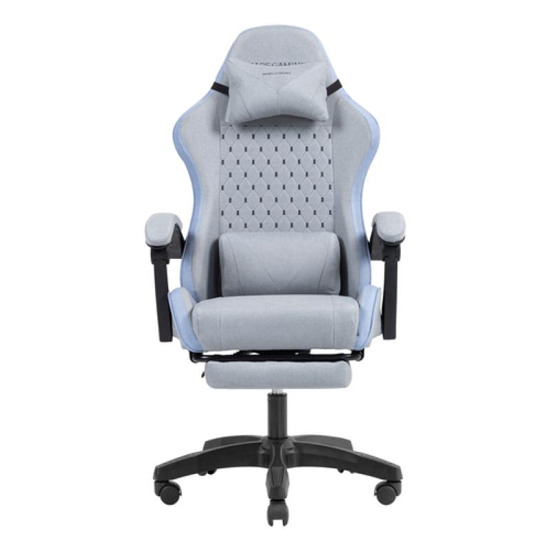 SILLA GAMER MARS GAMING MGCXFSBL FABRIC RECLINABLE REPOSAPIES EXTENSIBLE DISEÑO TEXTIL AZUL PLATA