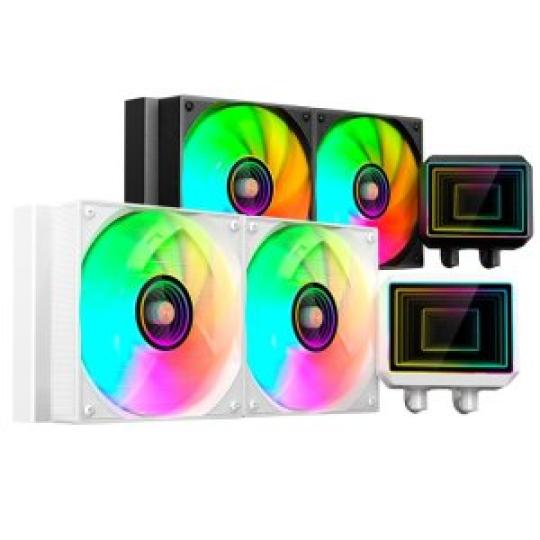 SISTEMA DE REFRIGERACION LIQUIDA MARS GAMING ML-TWO240W 2x120mm ARGB 450W TDP COLOR BLANCO