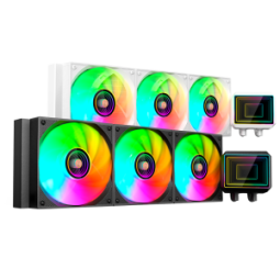 SISTEMA DE REFRIGERACION LIQUIDA MARS GAMING ML-TWO360 3x120mm ARGB 600W TDP COLOR NEGRO