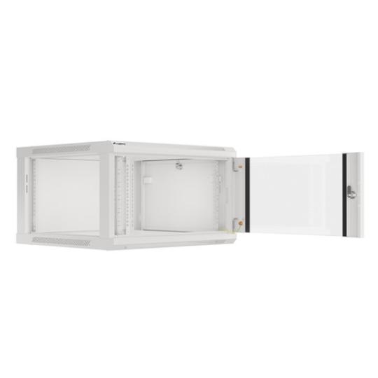 ARMARIO LANBERG MURAL RACK 19â? 6U 600X600 FLAT PACK PUERTA CRISTAL GRIS