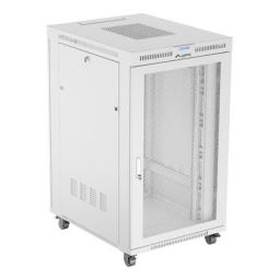 ARMARIO LANBERG RACK 19" 27U 800X1000 FLAT PACK GRIS PUERTA PERFORADA CON LCD