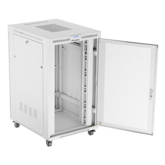 ARMARIO LANBERG RACK 19" 27U 800X1000 FLAT PACK GRIS PUERTA PERFORADA CON LCD