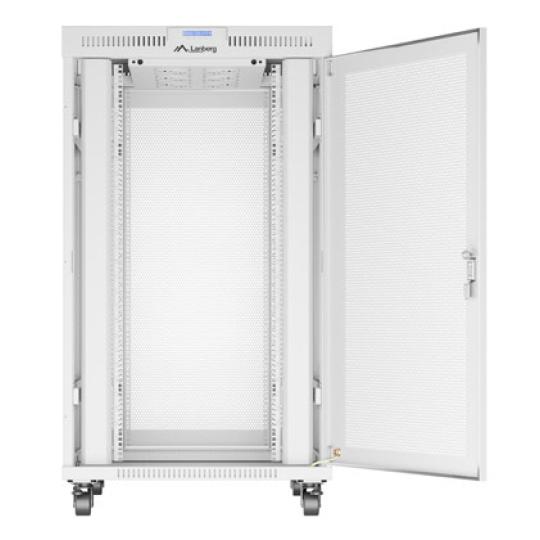 ARMARIO LANBERG RACK 19" 27U 800X1000 FLAT PACK GRIS PUERTA PERFORADA CON LCD