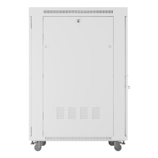 ARMARIO LANBERG RACK 19" 27U 800X1000 FLAT PACK GRIS PUERTA PERFORADA CON LCD