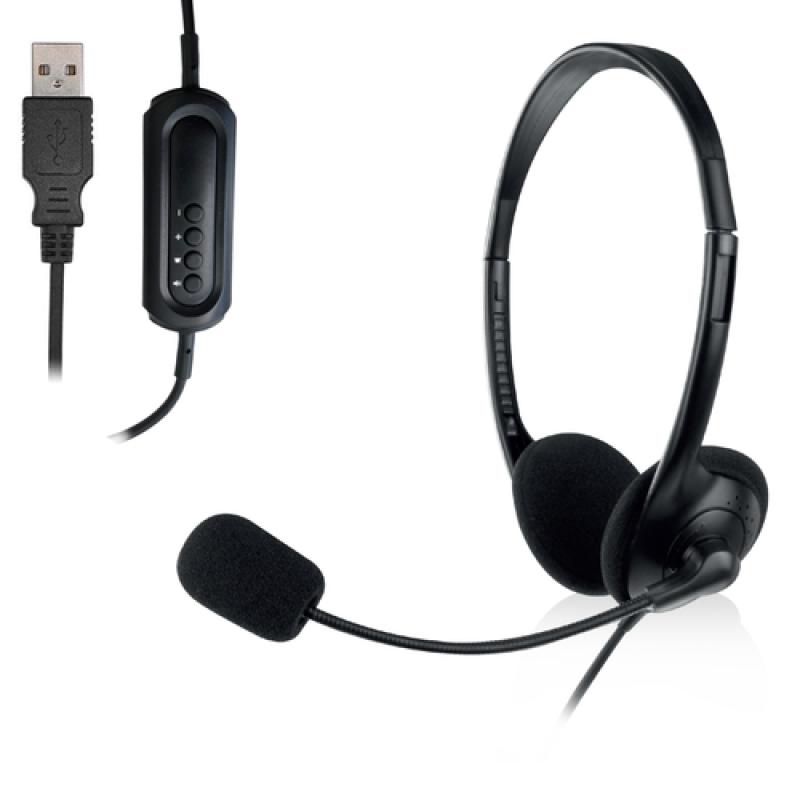 Ewent ew3568 auricular usb+micrófono cable 2,1m