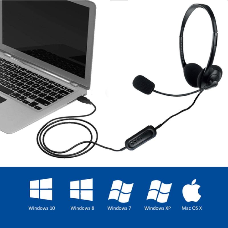 Ewent ew3568 auricular usb+micrófono cable 2,1m
