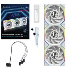 Lian Li Uni Fan SL LCD ARGB Reverse Blade 120mm Triple Pack Wireless Blanco