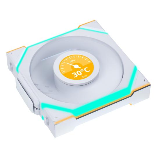 Lian Li Uni Fan SL LCD ARGB 120mm Wireless Blanco