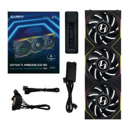 Lian Li Uni Fan TL120 Wireless LCD ARGB 120mm Triple Pack Negro