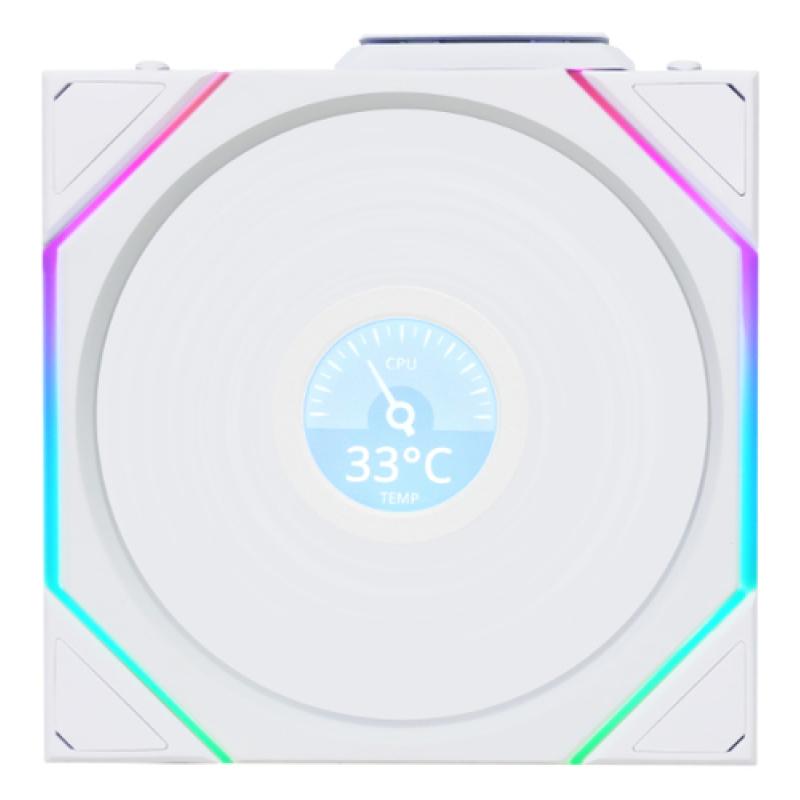 Lian Li Uni Fan TL120 Wireless LCD ARGB Reverse Blade 120mm Blanco