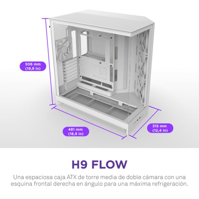 NZXT H9 Flow (2025) Blanco