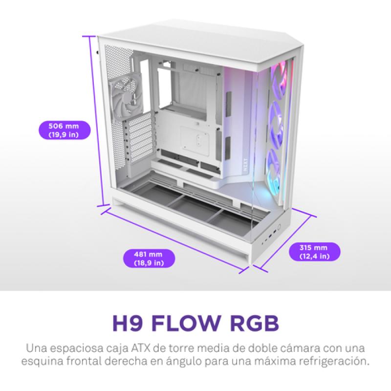 NZXT H9 Flow RGB (2025) Blanco