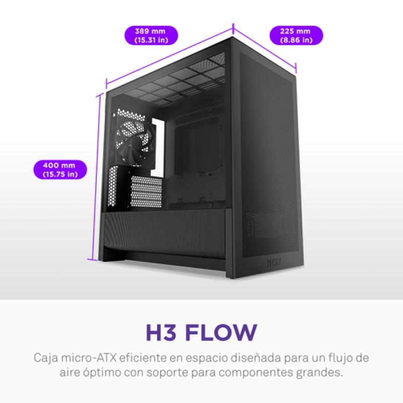 NZXT H3 Flow (2025) mATX Negro